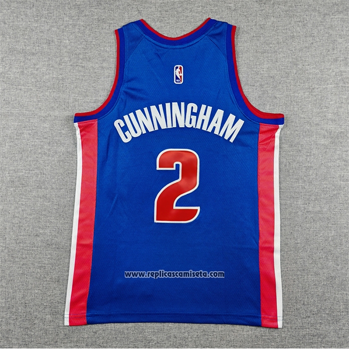Camiseta Nino Detroit Pistons Cade Cunningham NO 2 Icon 2025-26 Azul